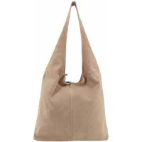 ITALYSHOP24 Shopper Made in Italy XL Damen echtes Leder Tasche Hobo Bag Schultertasche, Wildleder Umhängetasche Workbag Businesstasche Beuteltasche City Bag