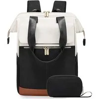 FOUORTUNATE-BEE Rucksack Damen, Laptop Schulrucksack Wasserdicht, Schultasche Teenager (Backpack Women Elegant Tagesrucksäcke Handtasche 2 in 1), 15,6 Zoll Arbeitstasche Lehrertasche Reiserucksack für Uni Büro