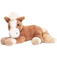 Uni-Toys Kuscheltier Pferd, liegend - hellbraun o. dunkelbraun - 28 cm - Plüsch, Plüschtier, zu 100 % recyceltes Füllmaterial