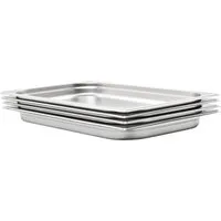 vidaXL Thermobehälter Gastronormbehälter 4 Stk. GN 1/1 40 mm Edelstahl, Edelstahl