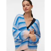 Vero Moda Strickjacke VMMAYBE STRIPE LS OPEN CARDIGAN NOOS Kunstfaser, loose fit
