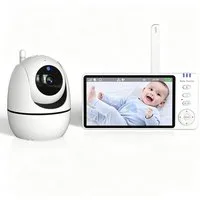 Insma Video-Babyphone 5 Zoll WLAN Babyphone mit Kamera, 720P Video-Babyphone, 2-Wege-Audio, Nachtsicht, Temperatur Sensor, 300m Reichweite, Duale Steuerung per App & Monitor, mit Schlaflieder