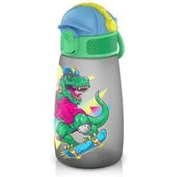 Arendo Trinkflasche Wasserflasche für Kinder 350 ml, Klickverschluss, BPA-frei, Tragegriff, Trinkansatz, spülmaschinengeeignet 50 °C, Deckel abschraubbar
