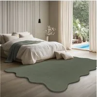 the carpet Teppich Relax Scallop kuschelig & Super Soft, wellenförmig, Anti-Rutsch Unterseite, Waschbar bis 30 Grad, Felloptik