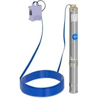 Hillvert Tiefbrunnenpumpe 4.800 l/h Brunnenpumpe Tauchpumpe 750 W Wasserpumpe 91 m Edelstahl