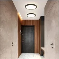 ZMH LED Deckenleuchte flach rund 18–30cm schwarz weiß Küchenlampe hell augenschonend, Augenshutz, LED fest integriert, 4000K, Modern Flurlampe