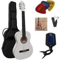 MSA Konzertgitarre C, 4/4 Konzertgitarre im Set, Classic, Nylonsaiten, Tasche, Band, Saiten, 3xPik, Stimmgerät, Lindenholz