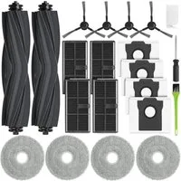 FELIXLEO Gardinenbefestigungen Ersatzteile Enthält 2 Hauptbürsten 4 Staubbeutel 4 Wischpads und 4 HEPA Filter, (1-St)