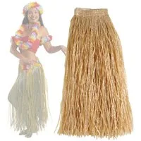 Fries Hawaii-Kostüm Hula Rock Hawaii Bast Rock 54 cm Länge Naturfarben Karneval Party