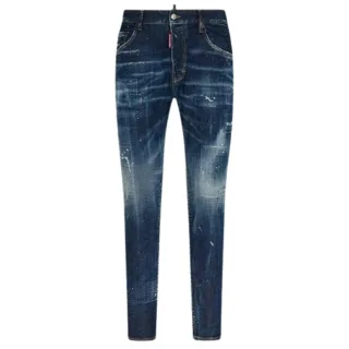 Dsquared2 Skater Jeans Destroyed Reinforced Patch Blue Jeans