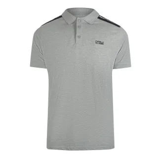 Cavalli Class - Graues Poloshirt Mit Schulterverstärkung