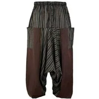 Guru-Shop Relaxhose Haremshose, gestreifte Patchwork Pluderhose,.. Ethno Style, Hippie, alternative Bekleidung