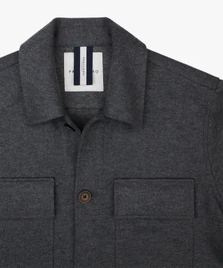 Profuomo - Anthrazit Knitted Overshirt Anthrazit - Gr. - XL