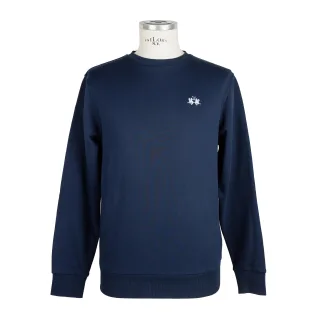 La Martina Herren Blau Baumwollpullover
