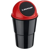 Dunlop Mülleimer Mini MÜLLEIMER für Auto Push-Deckel DUNLOP Automülleimer 74 (Rot), PKW KFZ Abfalleimer Tischabfalleimer Mülltonne Getränkehalter