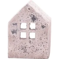 matches21 HOME & HOBBY Kerzenhalter Windlicht Haus Antik Optik Zement creme 15 cm