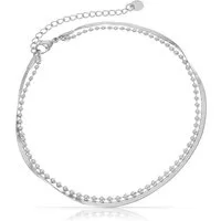 Made by Nami Fußkette mit starkem Karabiner-Verschluss Edelstahl, Schlangen-Design Fußschmuck Damen