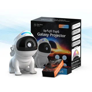 Elfeland BL-X02 Space Dog Galaxy Projector with 13 Swappable Star Patterns 360° Rotation HD Focus Lens Bluetooth Speaker