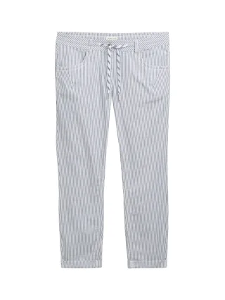 Tom Tailor - Tapered Relaxed Hose navy irregular woven stripe - Gr. - 28
