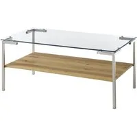 MCA furniture Couchtisch aus Glas, Metall in holzfarben (BxHxT: 110x46x60 cm)