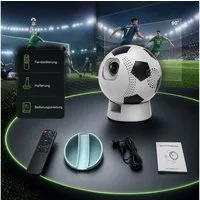 Kityhome 4K 1080P WiFi FOOTBALL PROJEKTOR Mini-Beamer (3000 lm, 1080p px, Hochauflösende Anzeige,Fußballform)