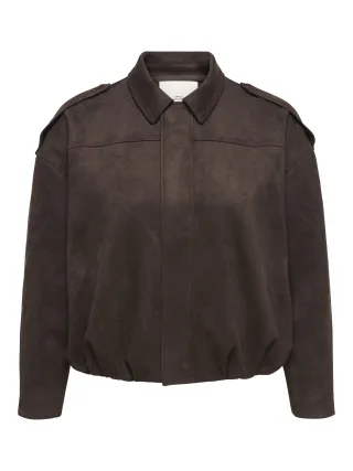 ONLY CARMAKOMA - CARMOON-STINA L/S FAUX SUEDE BOMBER OTW Chocolate Torte - Gr. - 44