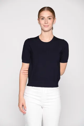 IN LINEA - Pullover, Rundhals, 1/2-Arm 615 navy - Gr. - 42