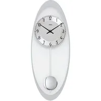 AMS Pendelwanduhr W7416 (Quarzuhr,Glasgehäuse,Esszimmer,Wohnzimmer,Made in Germany)