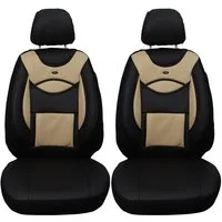 BREMER SITZBEZÜGE Autositzbezug für Skoda Scala Bj ab 2019 (D107), Set, 2-tlg., Schonbezüge Sitzbezüge Fahrer und Beifahrer, in Schwarz/Beige