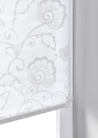 bonprix Sichtschutzrollo mit Rankendruck, weiß, Gr.210x80 cm, Zeitloser Rankendruck