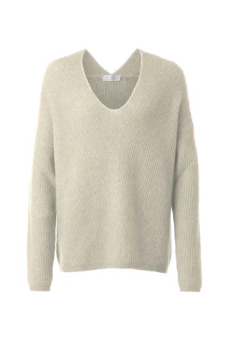Rich & Royal - V-neck pullover pearl white - Gr. - L