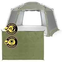 Lumaland Pavillon Pop Up Pavillon Aufbau in unter 2 min sechseckig 155x215x167cm, Camping Reisen Party Schutz vor Regen Wind Wetter transportabel