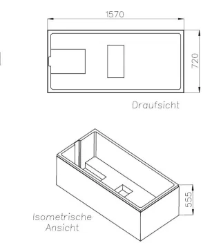 Neuesbad Wannenträger für Geberit Renova Plan 160x75 SW 13083