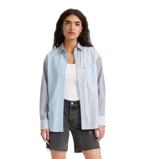 Levis - "Nola" Hemd für Damen, Premium-Baumwolle, Übergroß (Blau gestreift)