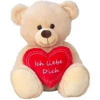 Geschenkestadl Kuscheltier Kuscheliger Teddybär mit Herz „Ich liebe dich“ – Geschenk voller Liebe (1-St), kuschelig flauschig Herz