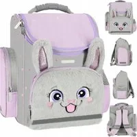 Starpak Schulranzen Mädchen Schulranzen Hase mit Fell, Reflektoren, Klasse 1–3, Starpak