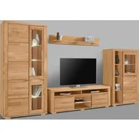 OTTO home Wohnwand Denis, (Set, 4-St), Breite: 340cm, 1Vitrine, 1Stauraumvitrine, 1 Lowboard und 1 Wandregal