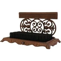 esschert design Kehrgarnitur Schuhabstreifer Schuhschaber Landhaus Gusseisen mit Bürste Reinigen, (1 x Schuhbürste)