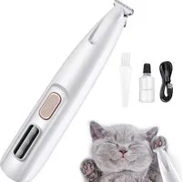 TUWENA Haarschneider mit LED-Licht, Kabellos Hund Pfoten Trimmer, Haustier Rasierer, für Hunde Katzen Pfoten, Augen, Ohren, Gesicht, Körper