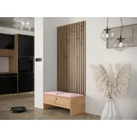 MIRJAN24 Garderoben-Set Balma IV, (Komplett-Set, Unterschrank mit Lamellen, 2x Gepolstertes Paneel 42x42), Griffe aus Metall