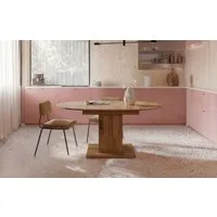 B&D home Säulen-Esstisch WIM, Holztisch, rund, ausziehbar 100-140cm, 4-6 Personen, versch. Farben