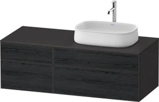 Duravit Zencha Konsolenwaschtischunterbau wandhängend Eiche Schwarz & Graphit Matt & Supermatt 1300x ZE4827016800000