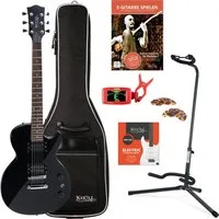 Rocktile E-Gitarre L-100 BL E-Gitarre Black Einsteiger Set, inkl. Gigbag, Ständer, Saiten, Tuner, Plektren