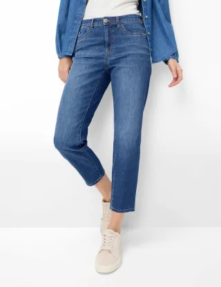 Brax Damen Five-Pocket-Hose Style CAROLA S USED STONE BLUE, denim blau, Gr. 36L