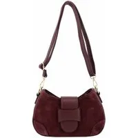 ITALYSHOP24 Schultertasche Made in Italy Damen Wildleder Tasche Umhängetasche CrossOver City Bag, Veloursleder CrossBody Abendtasche Echtleder Body Bag Handtasche Reise