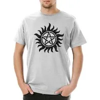 Urban Backwoods Print-Shirt Anti Possession Symbol Herren T-Shirt Fun Logo Pentragramm Pentacle (1-tlg) Supernatural Flaming Series