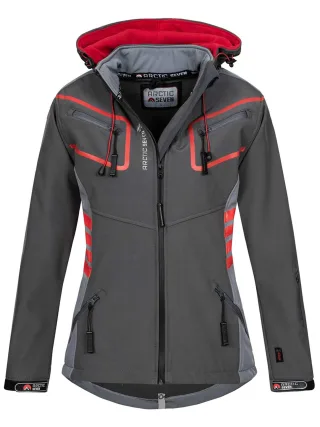 Arctic Seven Damen Softshell Jacken Dunkelgrau-Hellgrau