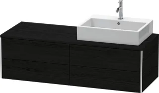 Duravit XSquare Konsolenwaschtischunterbau wandhängend Eiche Schwarz Matt 1400x548x400 mm - XS4913R1 XS4913R1616