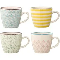 Bloomingville Becher Bloomingville Patrizia Becher Yellow Steingut 4er Set, Steingut