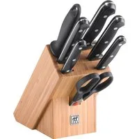 Zwilling Messerblock TWIN Chef 2 (8tlg), Messerblock mit 5 Messern + 1 Schere + 1 Wetzstahl, Bambus